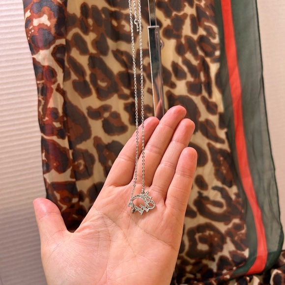 Dior Crystal Logo Necklace - Picture 7 of 8